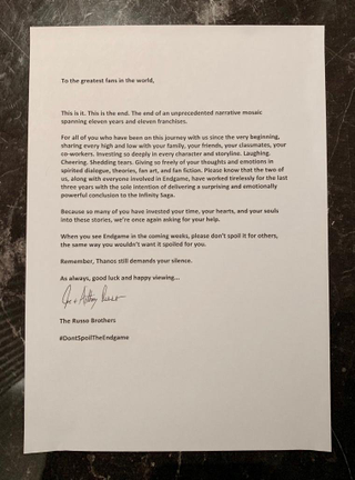 A letter from the Russos
